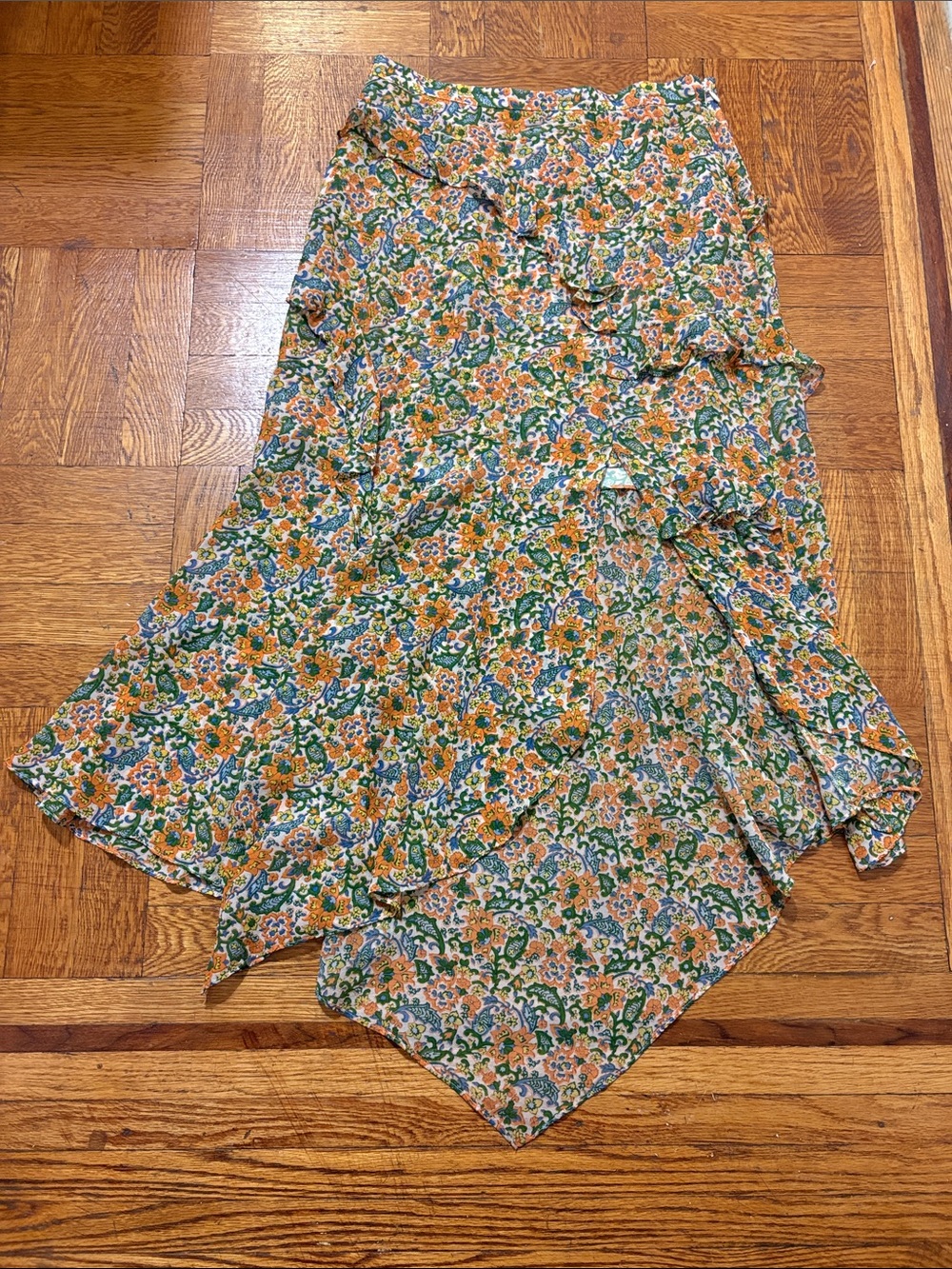 Verónica Beard Floral Ruffled Skirt